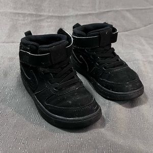 Nike Black Court Borough Mid Sneakers Shoes 9 C LIttle Kids